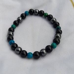 Black and Blue Beaded Bracelet